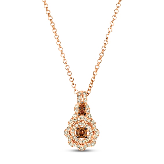 Le Vian Diamond Necklace 5/8 ct tw 14K Strawberry Gold 19"