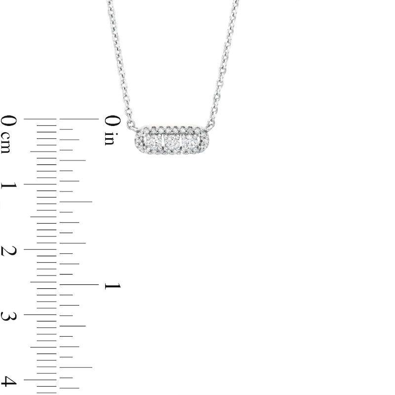 Diamond Three-Stone Necklace 1/4 ct tw Round-cut 10K White Gold 18"