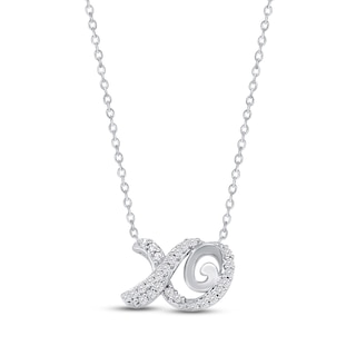 Diamond Angel Number 444 Necklace 1/6 ct tw Round-cut Sterling Silver 18