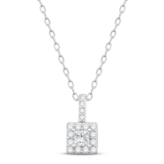 Diamond All Star Initial V Necklace in 14K White Gold with 23 diamonds  weighing .23ct tw.