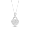 Thumbnail Image 2 of Diamond Heart Lock Necklace 1/8 ct tw Round-cut Sterling Silver 18&quot;