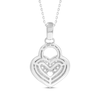 Thumbnail Image 4 of Diamond Heart Lock Necklace 1/8 ct tw Round-cut Sterling Silver 18&quot;