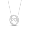 Thumbnail Image 2 of Diamond Infinity Circle Necklace 1/6 ct tw Round-cut Sterling Silver 18&quot;