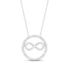 Thumbnail Image 4 of Diamond Infinity Circle Necklace 1/6 ct tw Round-cut Sterling Silver 18&quot;