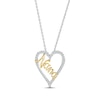 Thumbnail Image 0 of Diamond "Nana" Heart Necklace 1/5 ct tw Round-cut Sterling Silver & 10K Yellow Gold 18"
