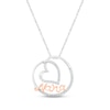 Thumbnail Image 1 of Diamond &quot;Nana&quot; Heart Necklace 1/15 ct tw Sterling Silver & 10K Rose Gold 18&quot;