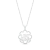 Thumbnail Image 1 of Diamond &quot;Love Nana&quot; Flower Necklace 1/8 ct tw Round-cut Sterling Silver 18&quot;