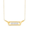 Thumbnail Image 0 of Diamond Three-Stone Necklace 1/3 ct tw Round-cut 10K Yellow Gold 18"