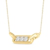 Thumbnail Image 1 of Diamond Three-Stone Necklace 1/3 ct tw Round-cut 10K Yellow Gold 18"