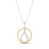 Thumbnail Image 1 of Diamond Wishbone Necklace 1/10 ct tw Round-cut Sterling Silver & 10K Yellow Gold 18&quot;