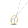 Thumbnail Image 2 of Diamond Wishbone Necklace 1/10 ct tw Round-cut Sterling Silver & 10K Yellow Gold 18&quot;