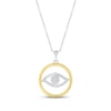 Thumbnail Image 1 of Diamond Evil Eye Necklace 1/10 ct tw Round-cut Sterling Silver & 10K Yellow Gold 18&quot;