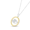 Thumbnail Image 2 of Diamond Evil Eye Necklace 1/10 ct tw Round-cut Sterling Silver & 10K Yellow Gold 18&quot;