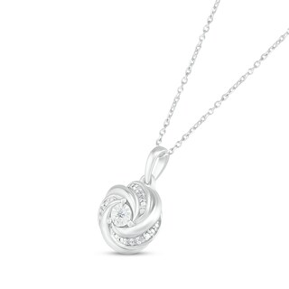 Diamond Knot Necklace 10K White Gold 18