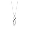 Thumbnail Image 1 of Black & White Diamond Infinity Necklace Sterling Silver 18&quot;