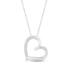 Thumbnail Image 1 of Diamond Tilted Heart Necklace Sterling Silver 18&quot;