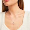 Thumbnail Image 3 of Diamond Tilted Heart Necklace Sterling Silver 18&quot;