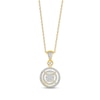 Thumbnail Image 1 of Multi-Diamond Double Halo Necklace 1/5 ct tw Round-cut 10K Yellow Gold 18&quot;