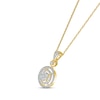 Thumbnail Image 2 of Multi-Diamond Double Halo Necklace 1/5 ct tw Round-cut 10K Yellow Gold 18&quot;