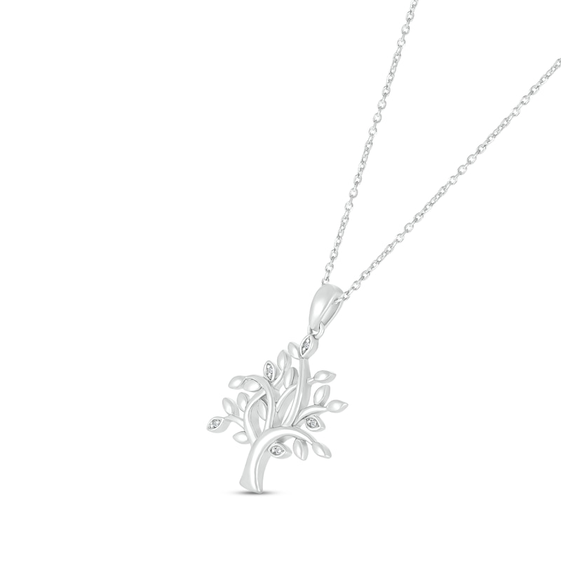 Main Image 2 of Diamond Family Tree Necklace Sterling Silver 18&quot;