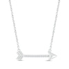 Thumbnail Image 1 of Diamond Horizontal Arrow Necklace Sterling Silver 18&quot;