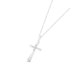 Thumbnail Image 2 of Diamond Cross Necklace 1/20 ct tw Round-cut Sterling Silver 18&quot;