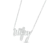 Thumbnail Image 2 of Diamond &quot;Wifey&quot; Necklace Sterling Silver 18&quot;