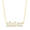 Thumbnail Image 1 of Diamond &quot;Sister&quot; Necklace 1/8 ct tw Round-cut 10K Yellow Gold 18&quot;