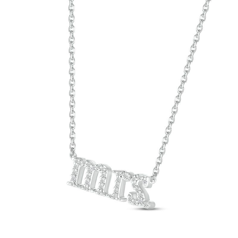 Main Image 2 of Diamond &quot;Mrs.&quot; Necklace 1/15 ct tw Round-cut Sterling Silver 18&quot;