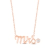 Thumbnail Image 1 of Diamond &quot;Mrs.&quot; Script Necklace 10K Rose Gold 18&quot;