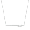 Thumbnail Image 1 of Diamond Bar Necklace 1/10 ct tw Baguette & Round-cut 10K White Gold 18&quot;