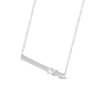 Thumbnail Image 2 of Diamond Bar Necklace 1/10 ct tw Baguette & Round-cut 10K White Gold 18&quot;