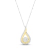 Thumbnail Image 1 of Diamond Teardrop Necklace 1/10 ct tw Round-cut Sterling Silver & 10K Yellow Gold 18&quot;