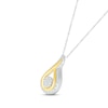 Thumbnail Image 2 of Diamond Teardrop Necklace 1/10 ct tw Round-cut Sterling Silver & 10K Yellow Gold 18&quot;