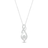 Thumbnail Image 1 of Diamond Twist Infinity Necklace 1/10 ct tw Round-cut Sterling Silver 18&quot;