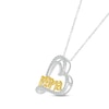 Thumbnail Image 1 of Diamond "Mama" Heart Necklace 1/6 ct tw Round-cut Sterling Silver & 10K Yellow Gold 18"