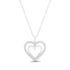 Thumbnail Image 1 of Diamond Double Heart Necklace 1/10 ct tw Round-cut Sterling Silver 18&quot;