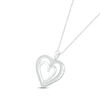 Thumbnail Image 2 of Diamond Double Heart Necklace 1/10 ct tw Round-cut Sterling Silver 18&quot;