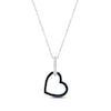 Thumbnail Image 1 of Black & White Diamond Sideways Heart Necklace 1/8 ct tw Round-cut Sterling Silver 18&quot;