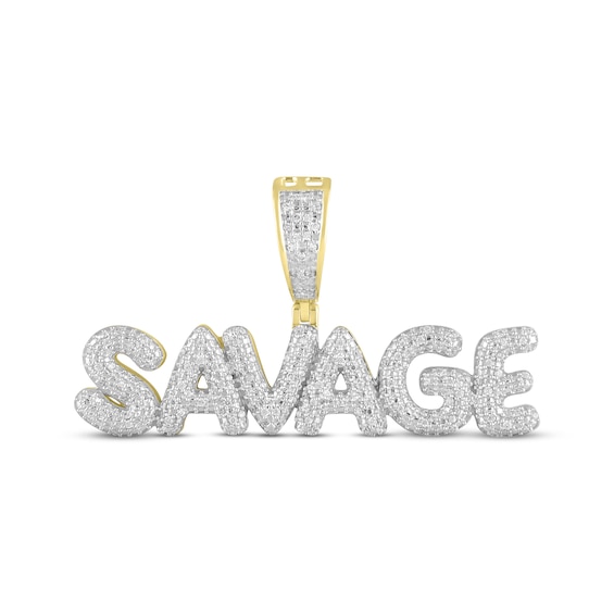 Men's Diamond "Savage" Charm 1/2 ct tw Round-cut 10K Yellow Gold