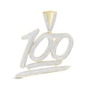 Thumbnail Image 1 of Men's Diamond &quot;100&quot; Charm 1 ct tw Round-cut 10K Yellow Gold