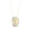 Thumbnail Image 2 of Diamond Edge Quilted Circle Necklace 1/5 ct tw Round-cut 10K Yellow Gold 18&quot;