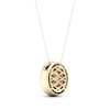 Thumbnail Image 4 of Diamond Edge Quilted Circle Necklace 1/5 ct tw Round-cut 10K Yellow Gold 18&quot;