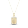 Thumbnail Image 1 of Diamond Edge Quilted Octagon Necklace 1/4 ct tw Round-cut 10K Yellow Gold 18&quot;