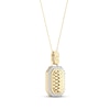 Thumbnail Image 2 of Diamond Edge Quilted Octagon Necklace 1/4 ct tw Round-cut 10K Yellow Gold 18&quot;