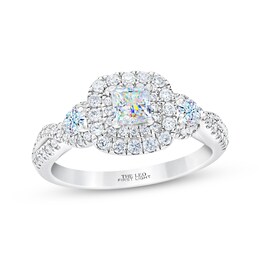 Colorless Diamond Solitaire 1 ct Princess-cut 14K White Gold (F/I1