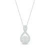 Thumbnail Image 1 of Diamond Flower Twist Necklace 1/4 ct tw Round-cut Sterling Silver 18&quot;