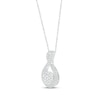 Thumbnail Image 2 of Diamond Flower Twist Necklace 1/4 ct tw Round-cut Sterling Silver 18&quot;