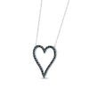 Thumbnail Image 2 of Black Diamond Heart Necklace 1/3 ct tw Round-cut Sterling Silver 18&quot;