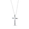 Thumbnail Image 2 of Black & White Diamond Cross Necklace 1/5 ct tw Round-cut Sterling Silver 18&quot;